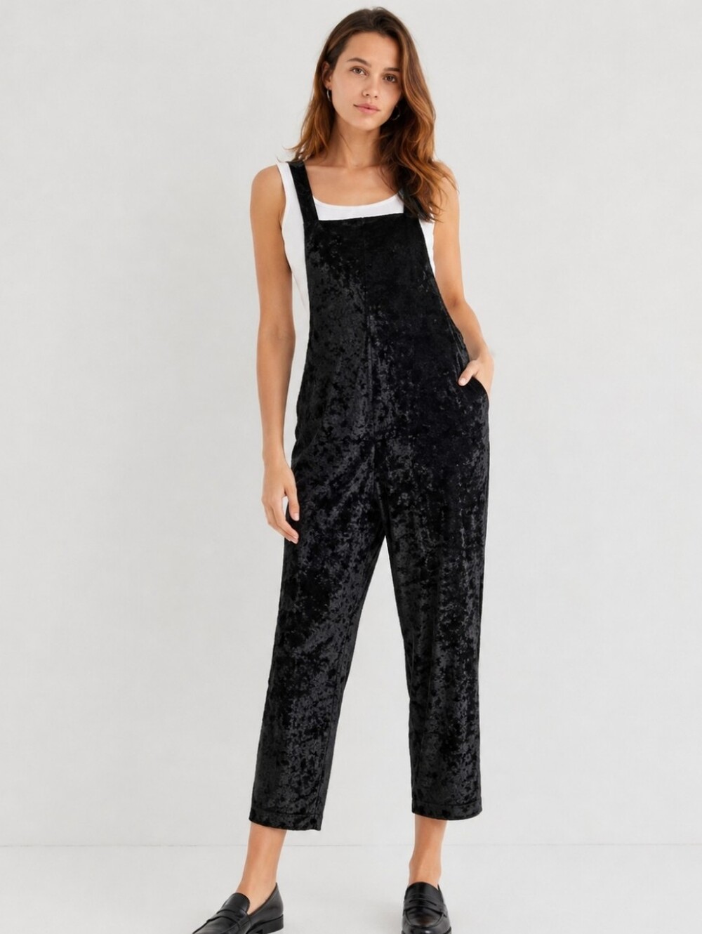 Urban Outfitters | Crushed Velvet Relaxed Overalls
